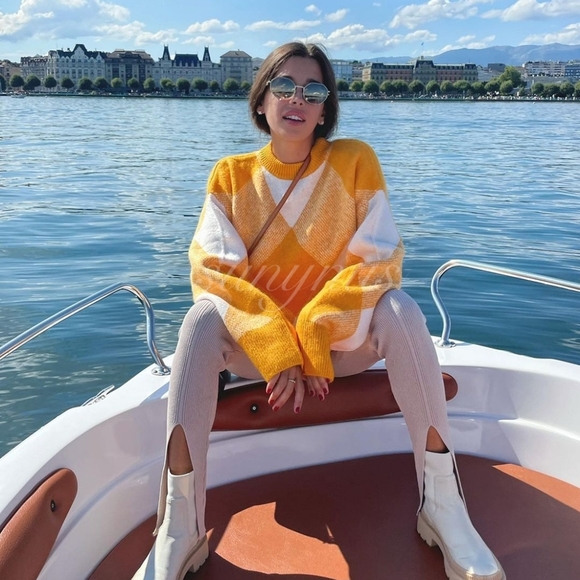 Zara Argyle Jacquard Knit Sweater - Picture 2 of 8